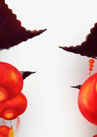 大红灯笼高高挂免抠