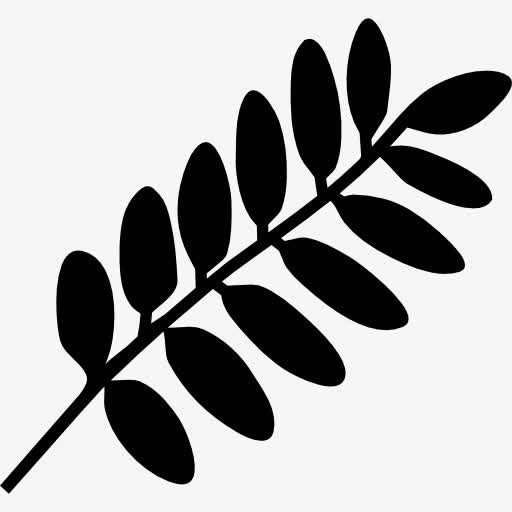叶在树枝上斜形图标免抠