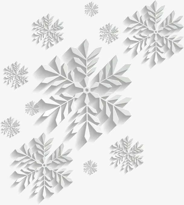 冬季灰色美丽雪花免抠