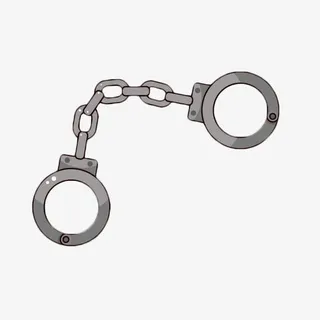 手绘灰色手铐免抠