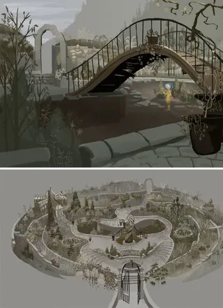 小桥女孩唯美流水免抠