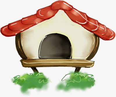 春天红色鸟窝装饰免抠