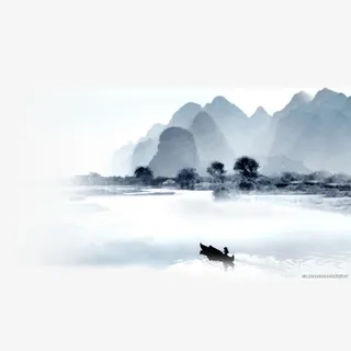 山水风景画免抠素材免抠