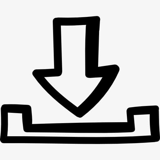 收件箱手绘盘符号箭头图标免抠