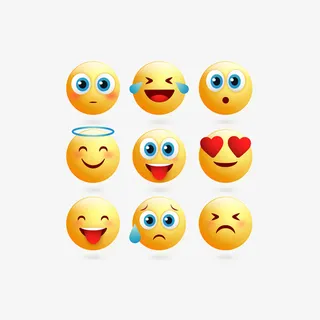 矢量EMOJI精致笑脸卡通表情包免抠