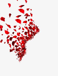 红色散飞花瓣免抠