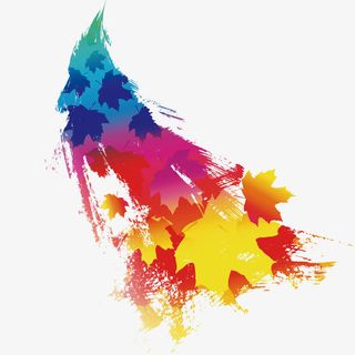 金秋喷溅枫叶免抠