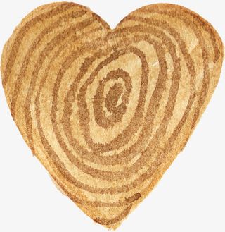 手绘棕色纹理爱心免抠