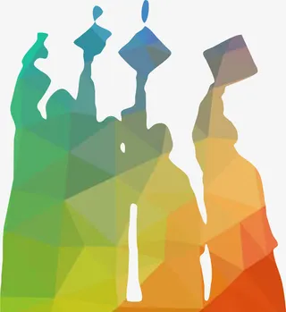 炫彩设计毕业季博士服人物剪影免抠