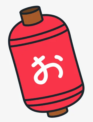 卡通日式红色灯笼免抠