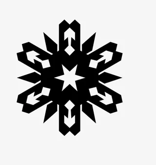 雪花剪纸图案免抠