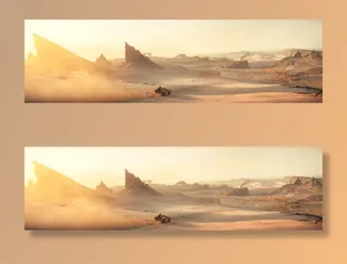 阳光下的空旷沙漠免抠背景卡通/手绘元素