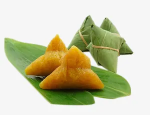 解开的粽子和粽子叶免抠