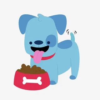 卡通蓝色可爱小狗矢量图免抠