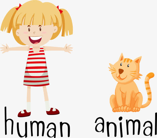 小女孩和猫咪免抠