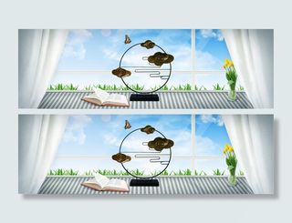 春季上新卡通蓝色海报banner背景高清