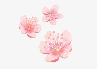 桃花花朵手绘元素图免抠手绘/卡通手绘元素