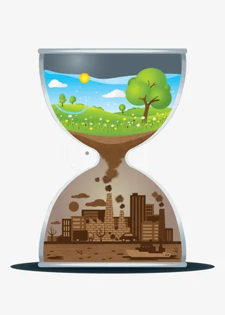 绿色太阳能环保PPT矢量素材免抠