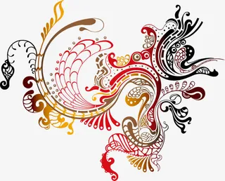 中国风手绘凤凰免抠
