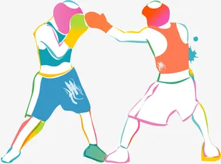 卡通手绘彩色运动人物免抠