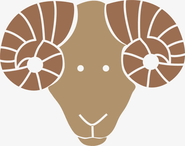 咖啡色白羊座免抠