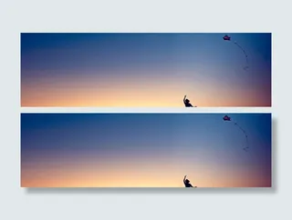 风筝banner背景天空唯美色彩