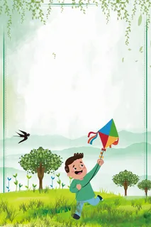 绿色手绘传统二十四节气春分海报高清 绿色手绘传统二十四节气春分海报高清