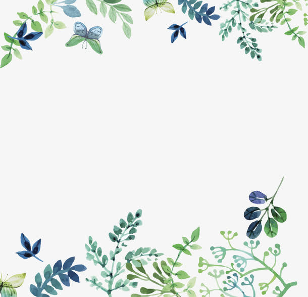 手绘小清新树叶免抠