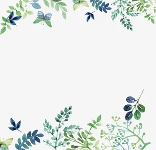 手绘小清新树叶免抠