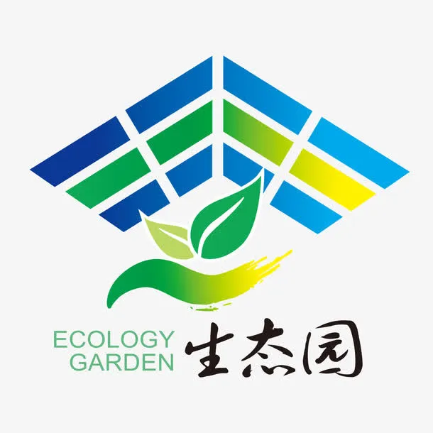 生态园渐变logo设计免抠