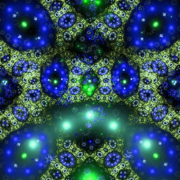 蓝色黄色小花分形背景