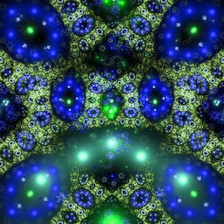 蓝色黄色小花分形背景