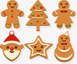 圣诞饼干人免抠