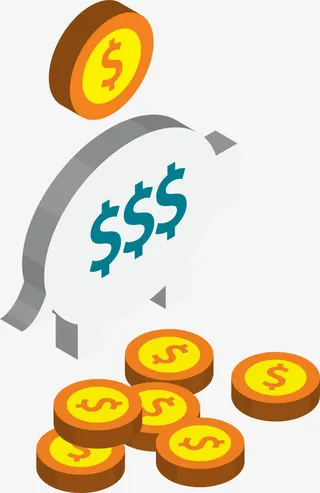 卡通金融理财金币免抠