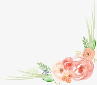 水彩花边角免抠