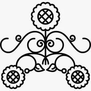 花艺设计的复古风格的图标免抠