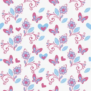 矢量彩色花卉蝴蝶背景