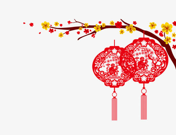 梅花灯笼免抠