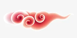 红色中国风祥云免抠