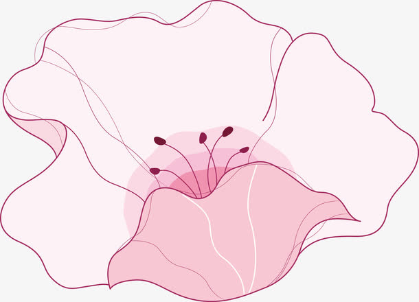 粉花红花绿叶紫花红色绿色粉色免抠
