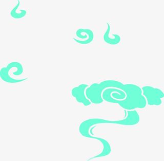 绿色祥云图案花纹中秋免抠