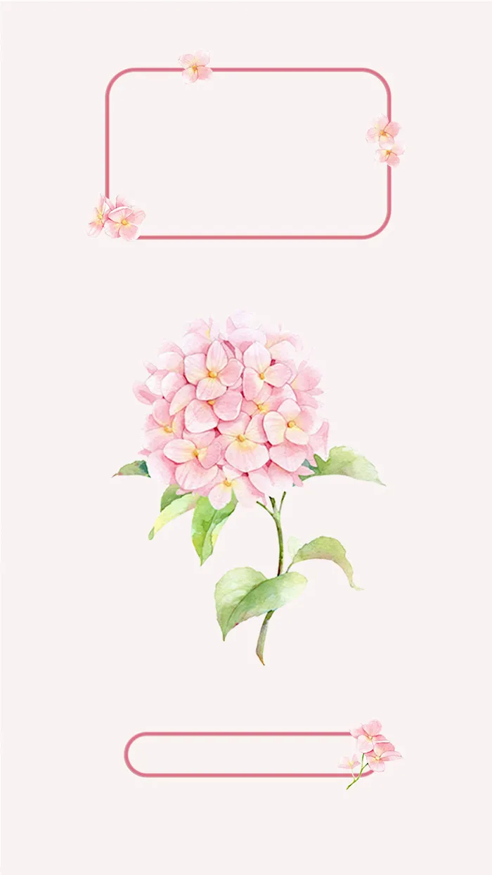 菜鸟图库网-手绘风格浪漫花束框粉色H5背景高清