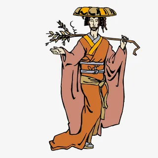 将树枝放到肩膀上的越南人免抠