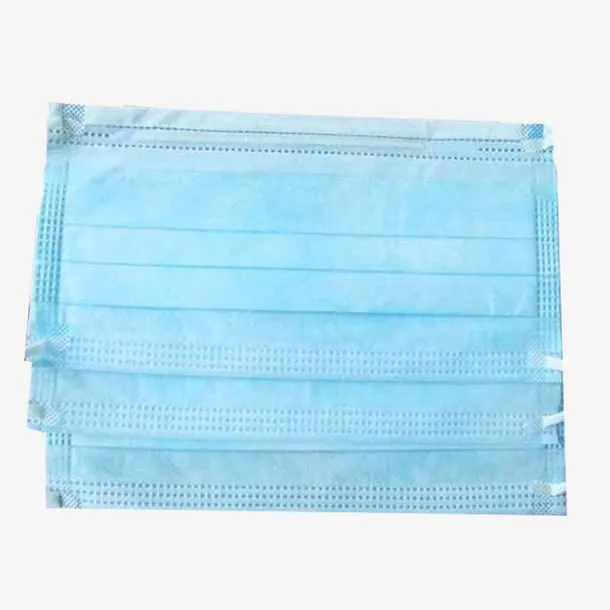 蓝色叠加透气立体一次性口罩免抠