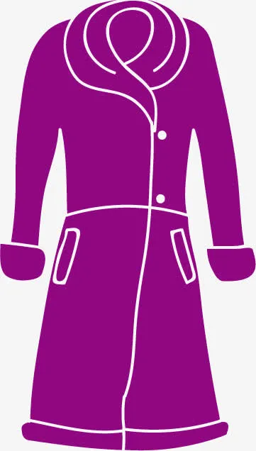 紫色女士风衣免抠