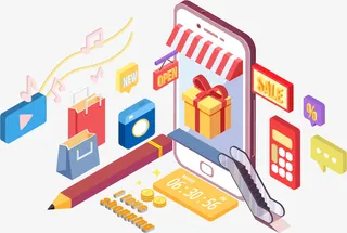 2.5D购物交易立体装饰插图免抠