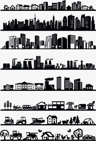 美丽都市剪影免抠