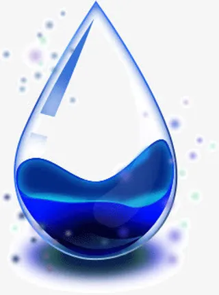 深蓝色光泽渐变水滴免抠
