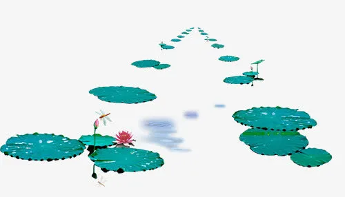 创意湖面上的荷叶免抠