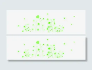 绿色荧光心形花枝漂浮免抠